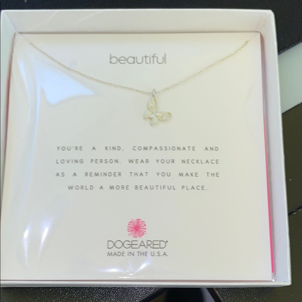 NIB Dogeared Gold Butterfly Pendant Necklace
